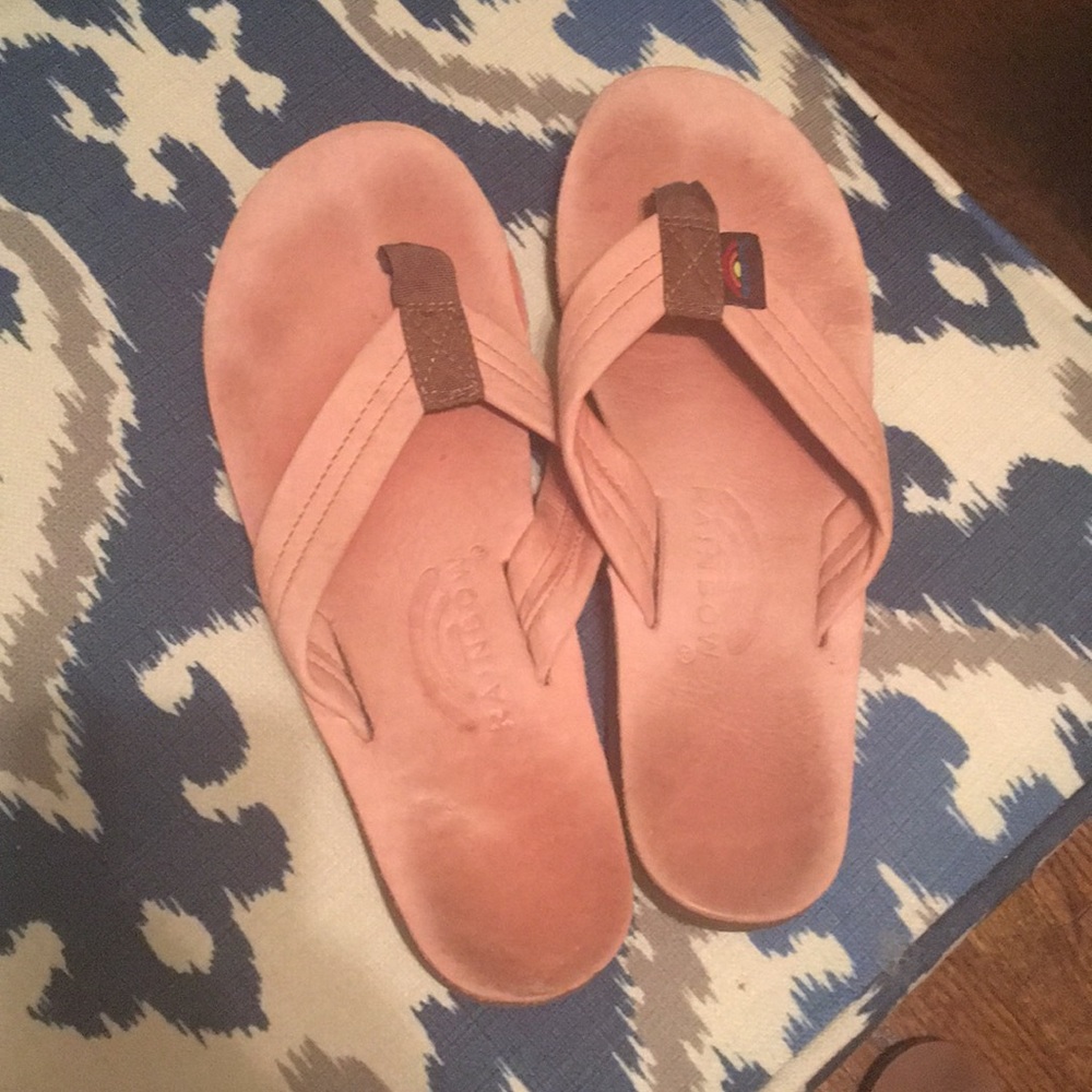 Pink Rainbow Sandals Leather🌸